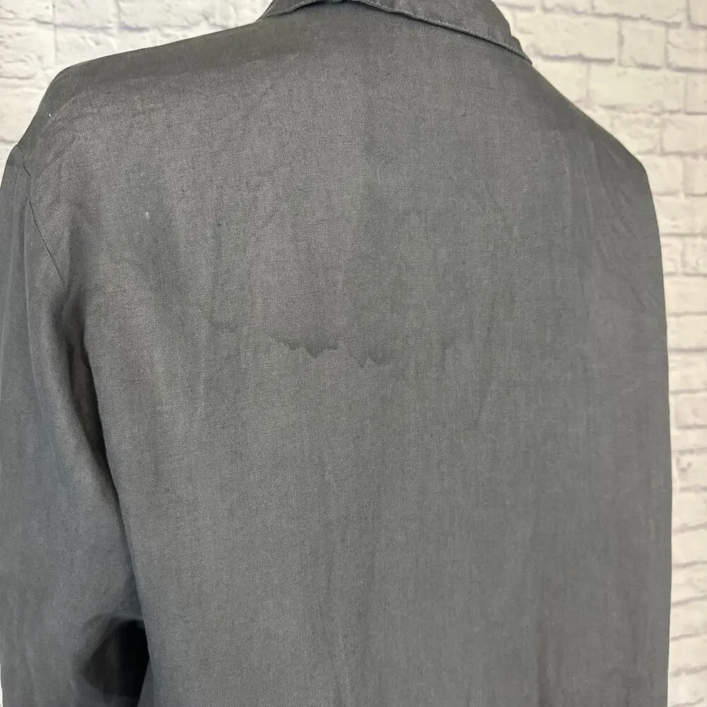 Vintage 90’s LAT NAYLOR THINK TANK black linen top/ jacket size medium to large